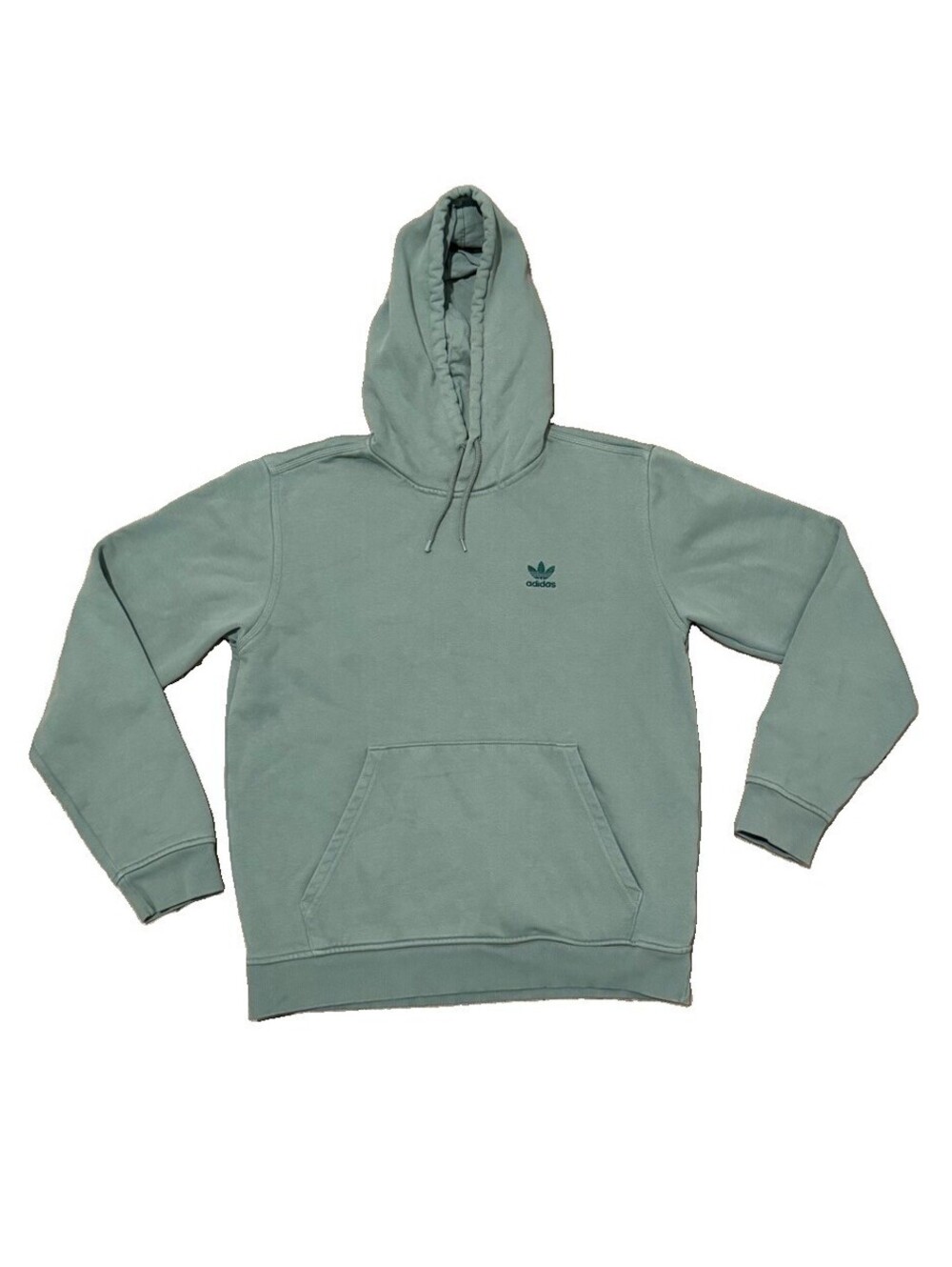 Adidas Originals Essential Trefoil Hoodie Sage Green Mint Fleece - Size Small S